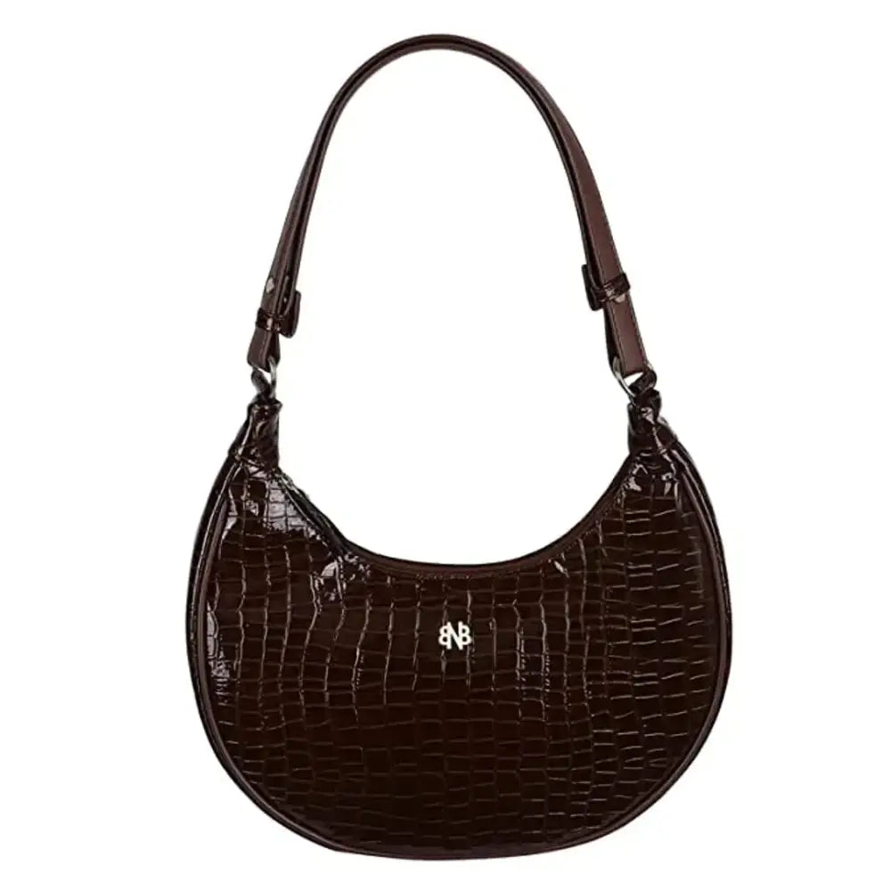 Stylish Brown Artificial Leather Self Pattern Handbags For Women