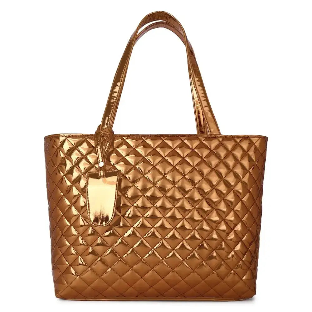 Stylish Golden Leather Handbags For Women