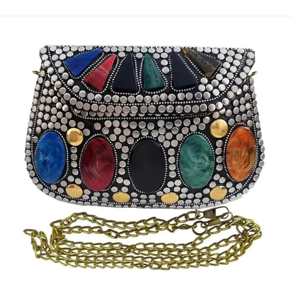 Stylish Multicoloured Metal  Sling Bags For Women