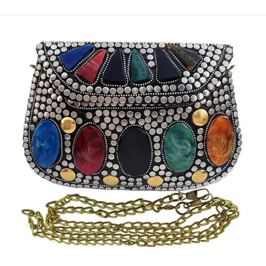 Stylish Multicoloured Metal  Sling Bags For Women