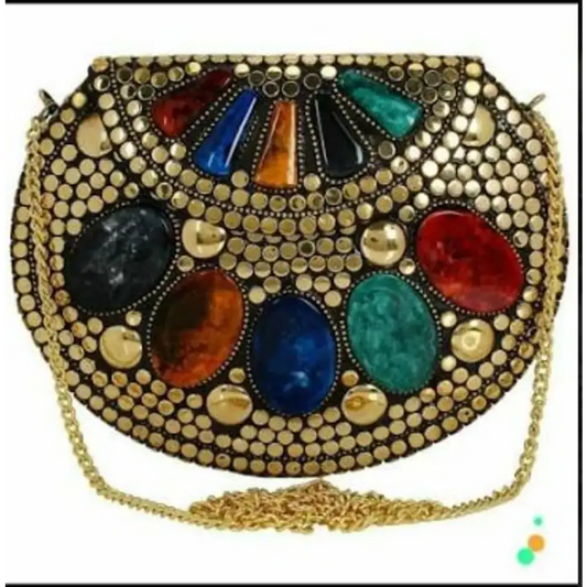 Stylish Multicoloured Metal  Sling Bags For Women