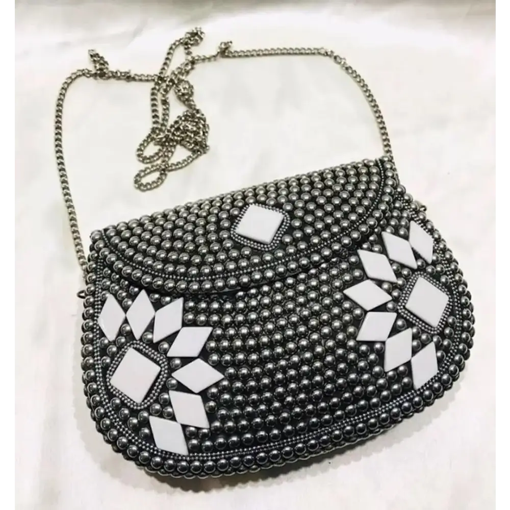 Stylish Silver Metal  Sling Bags For Women