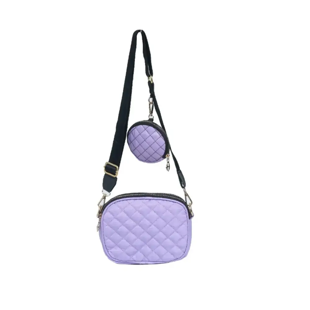 Stylish parachute check sling bag with pouch