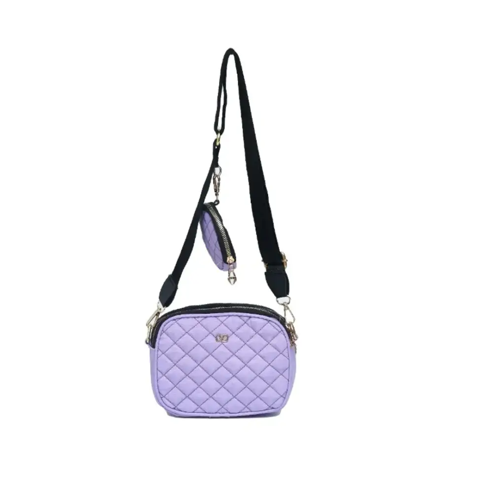 Stylish parachute check sling bag with pouch