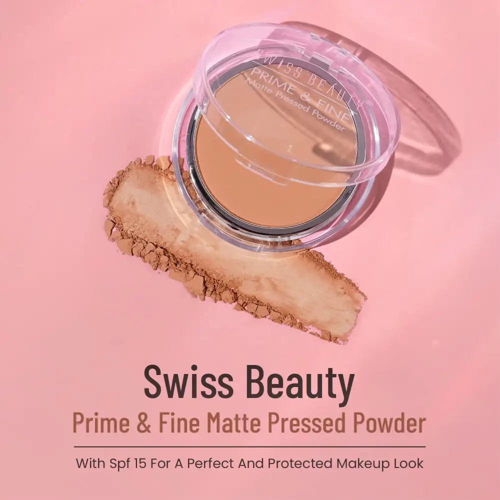Swiss Beauty Prime & Fine Matte Pressed Powder Face Makeup