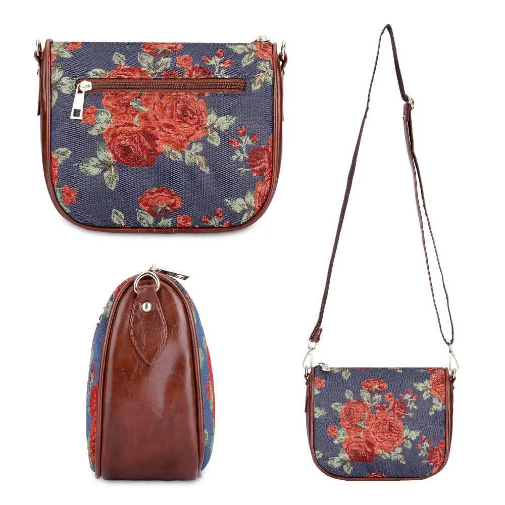 THE CLOWNFISH Garnet Series Tapestry Fabric Crossbody Sling