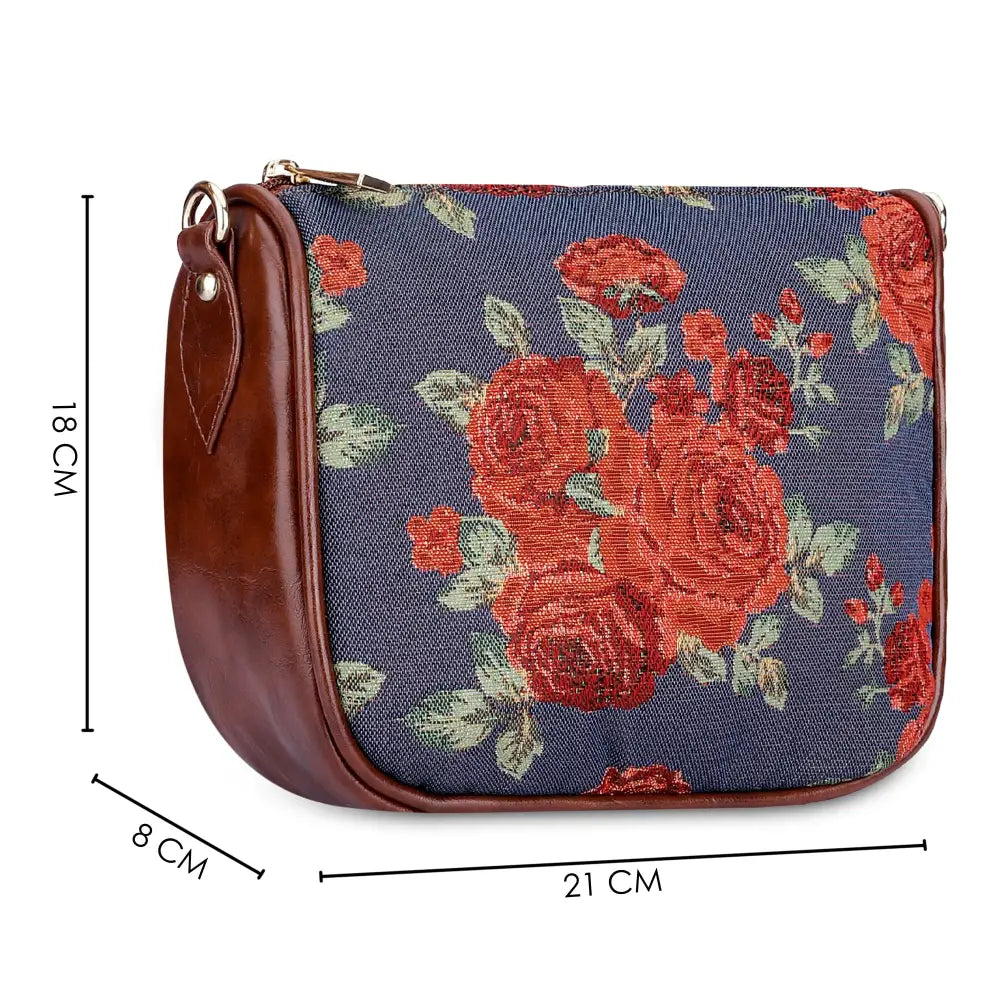 THE CLOWNFISH Garnet Series Tapestry Fabric Crossbody Sling