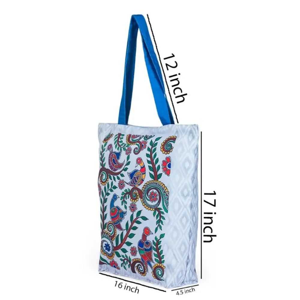 TIKULI Organic Polyester Durable Canvas Large Size Printed Tote Bag