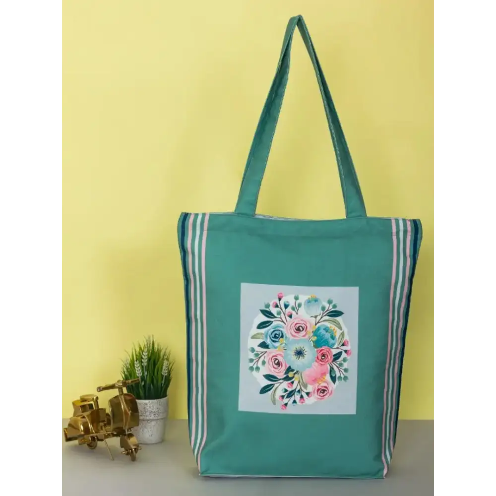 TIKULI Organic Polyester Durable Canvas Large Size Printed Tote Bag