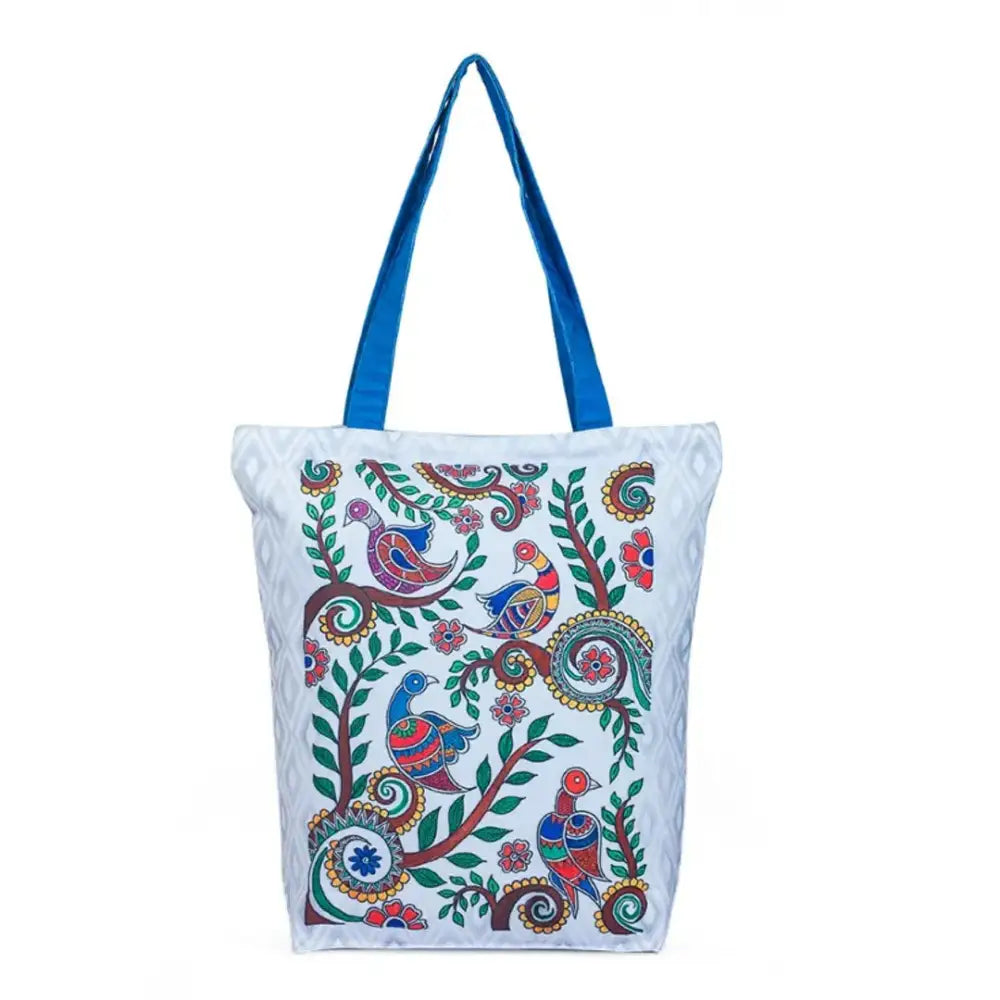 TIKULI Organic Polyester Durable Canvas Large Size Printed Tote Bag