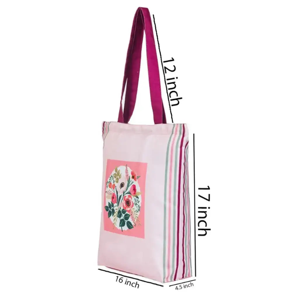 TIKULI Organic Polyester Durable Canvas Large Size Printed Tote Bag