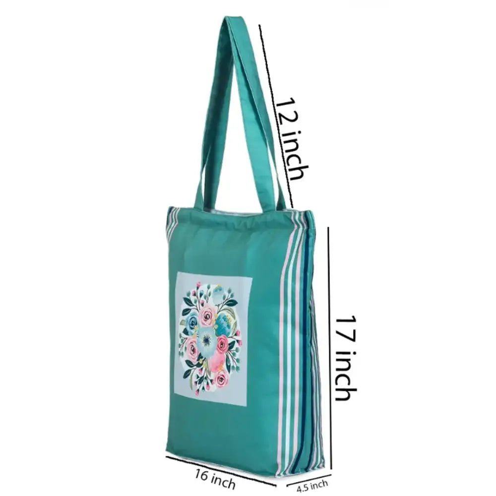 TIKULI Organic Polyester Durable Canvas Large Size Printed Tote Bag