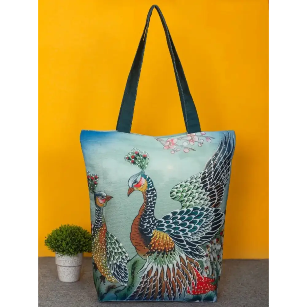 TIKULI Organic Polyester Durable Canvas Large Size Printed Tote Bag