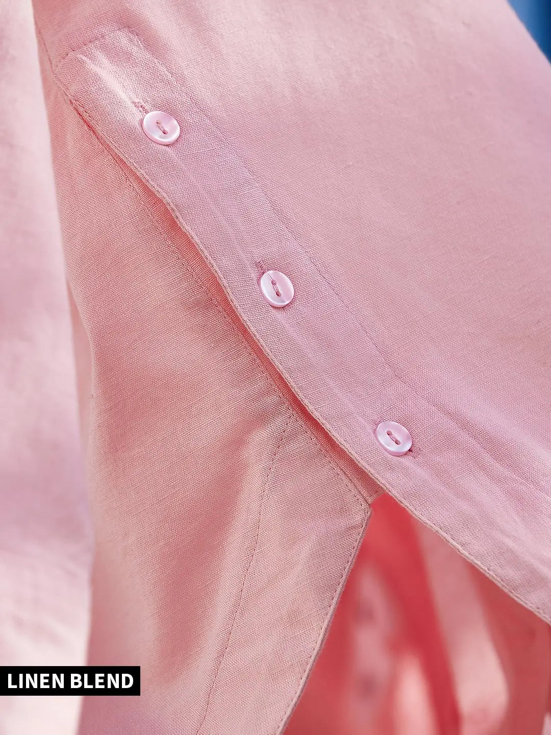 The Souled Store Solids: Pink Women and Girls Loose fit Full Sleeve Cotton and Linen Pink Color Women Boyfriend Shirts SaumyasStore