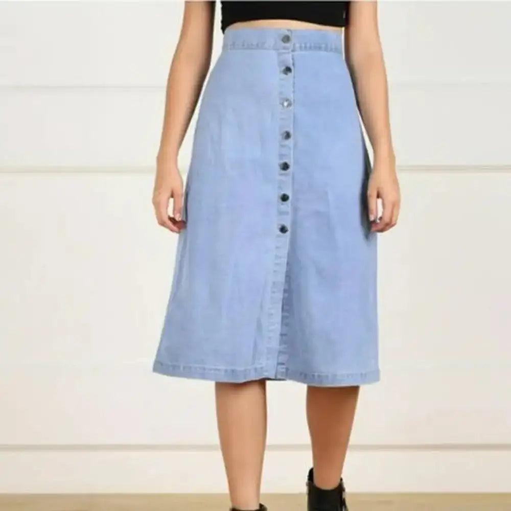 Trendy Denim A-line Skirt