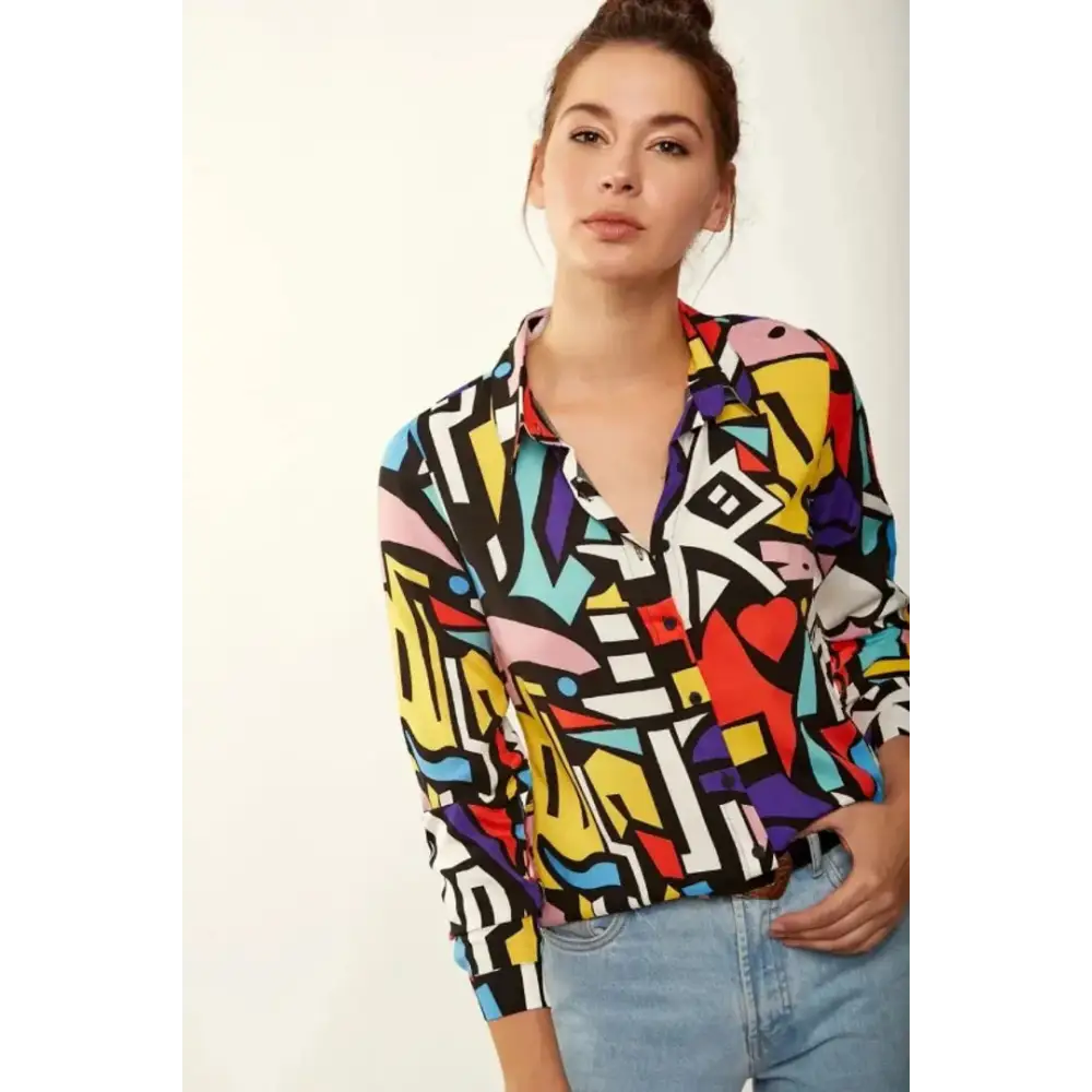 Trendy Women Printed Crepe Shirt