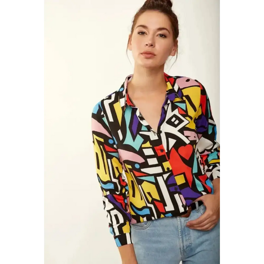 Trendy Women Printed Crepe Shirt