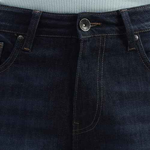 UNITED COLORS OF BENETTON Solid Pattern Low Crotch Fit Jeans (Size: 34)-24P4BMRG8001I901 Blue SaumyasStore