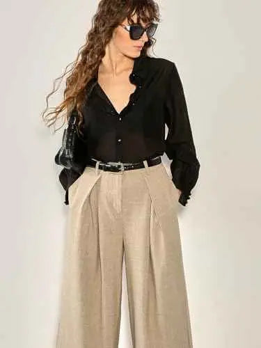 VERO MODA Women's Polyester Regular Fit Black Shirt SaumyasStore