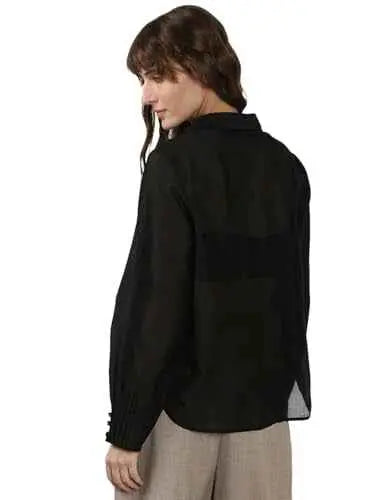 VERO MODA Women's Polyester Regular Fit Black Shirt SaumyasStore