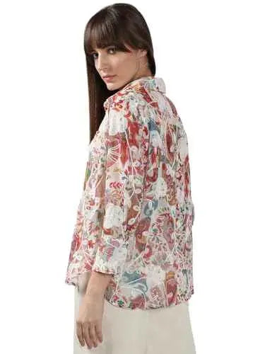 VERO MODA Women's Polyester Regular Fit Pink Shirt SaumyasStore