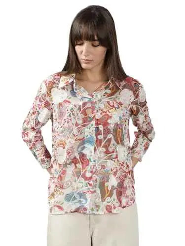 VERO MODA Women's Polyester Regular Fit Pink Shirt SaumyasStore