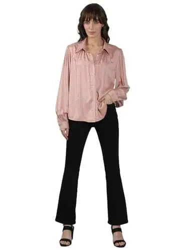 VERO MODA Women's Viscose Regular Fit Pink Shirt SaumyasStore