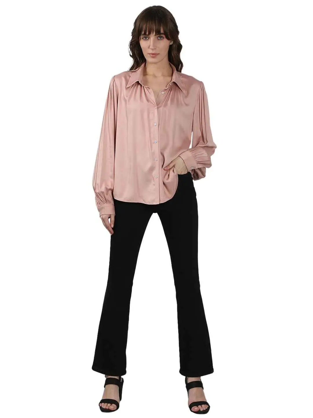 VERO MODA Women's Viscose Regular Fit Pink Shirt SaumyasStore
