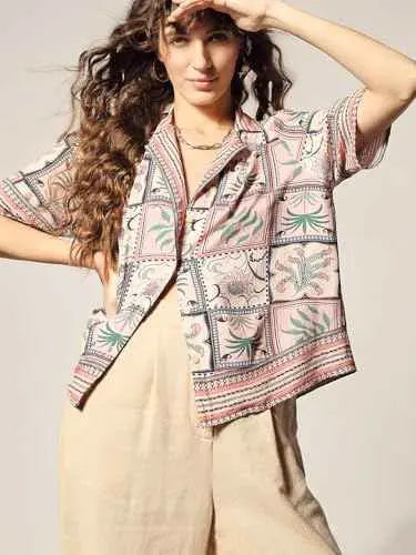 VERO MODA Women's Viscose Regular Fit Pink Shirt SaumyasStore