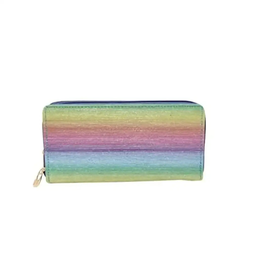 VRUGRA Stylish  Premium Vintage Collection PU-Leather Shining  Glittering Material Hand Wallet/Clutch,Purse (Rainbow)