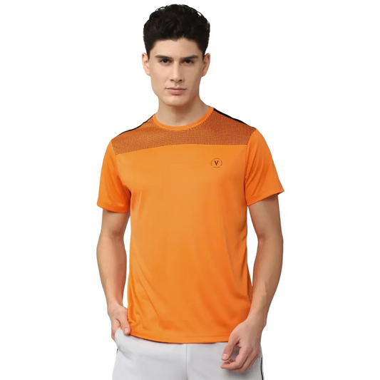 Van Heusen Men’s Slim Fit T-Shirt (VFKCAATPU97958_Orange S)