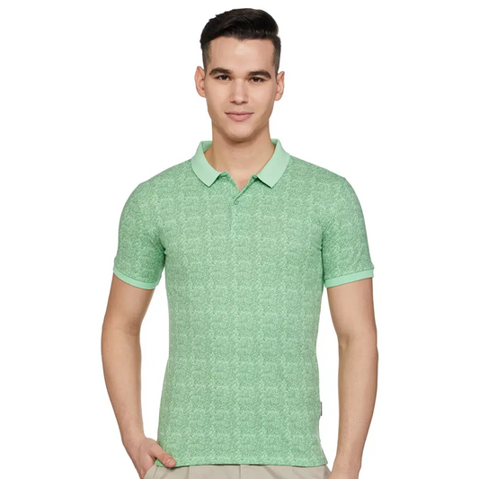 Van Heusen V Dot Men’s Slim Polo Shirt (VDKPESLFN82946_Green
