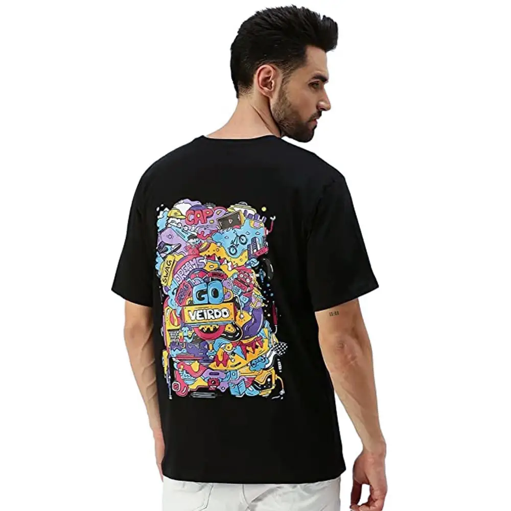 Veirdo® Men’s Oversized Printed T-Shirt (Pack of 2)