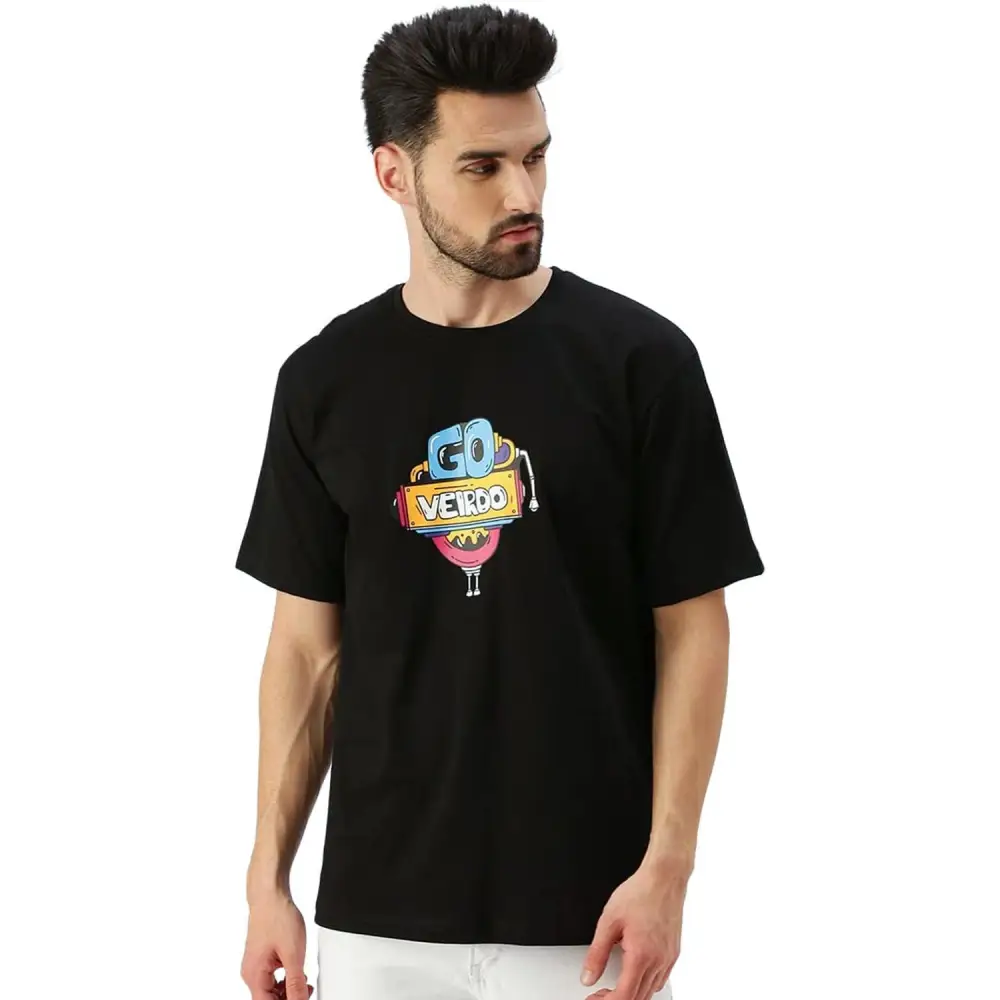 Veirdo® Men’s Oversized Printed T-Shirt (Pack of 2)