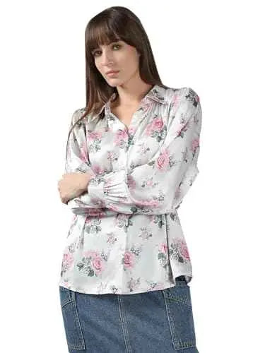 Vero Moda Women's Polyester Regular Fit Pink Shirt SaumyasStore