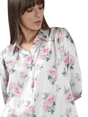 Vero Moda Women's Polyester Regular Fit Pink Shirt SaumyasStore