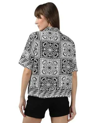 Vero Moda Women's Viscose Regular Fit Black Shirt SaumyasStore