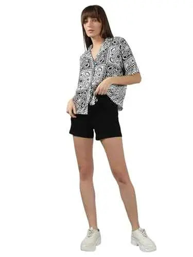 Vero Moda Women's Viscose Regular Fit Black Shirt SaumyasStore