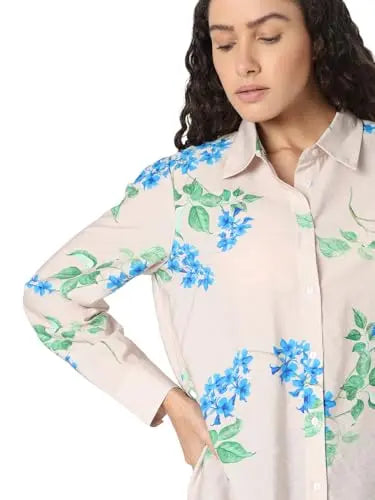 Vero Moda Women's Viscose Regular Fit Off White Shirt SaumyasStore