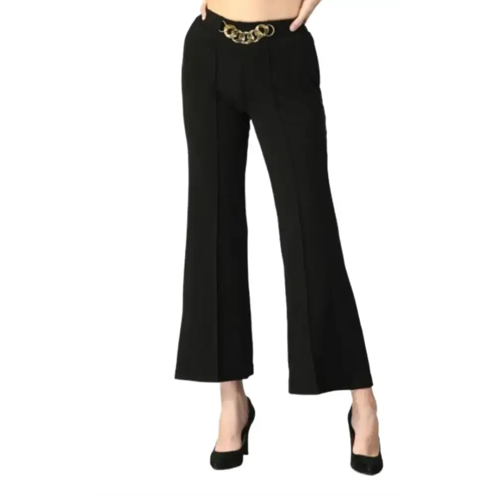 WOMAN CLASSIC BLACK HIGH-RIST LOOSE FIT JEANS  TROUSER