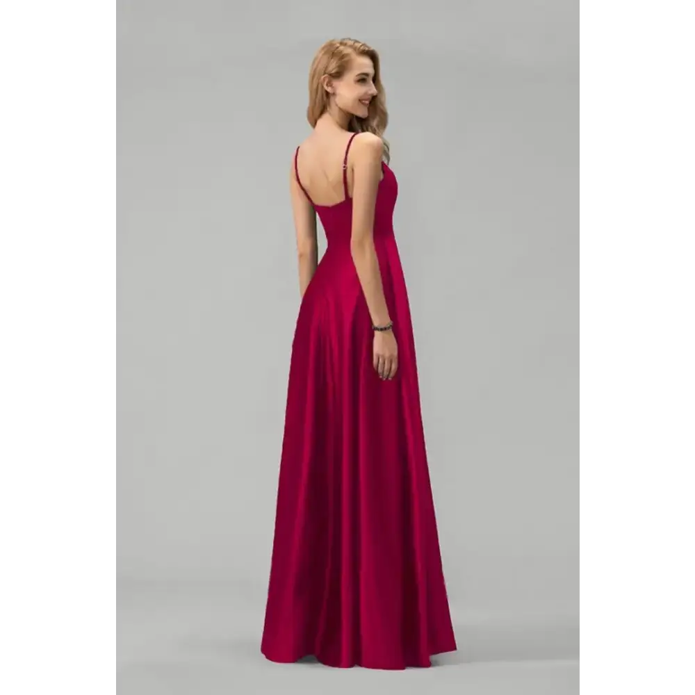 WOMEN WESTERN PARTY WEAR ONE PIECE MAROON MAXI DRESS