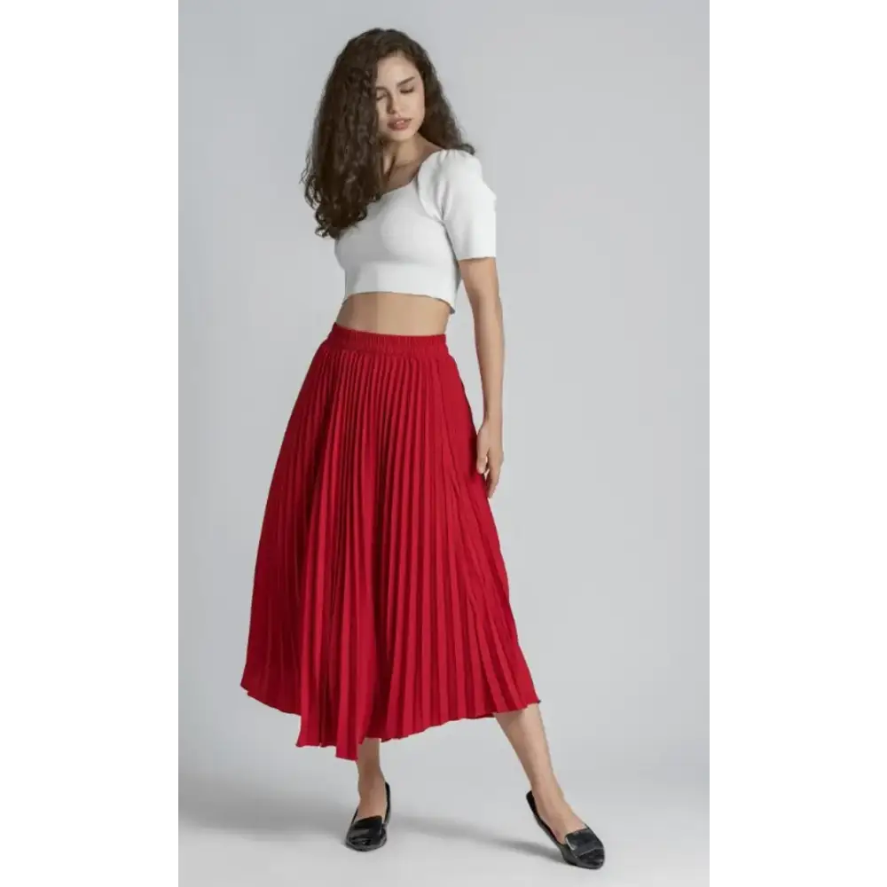 Western Looks Woman Pleated Skirt