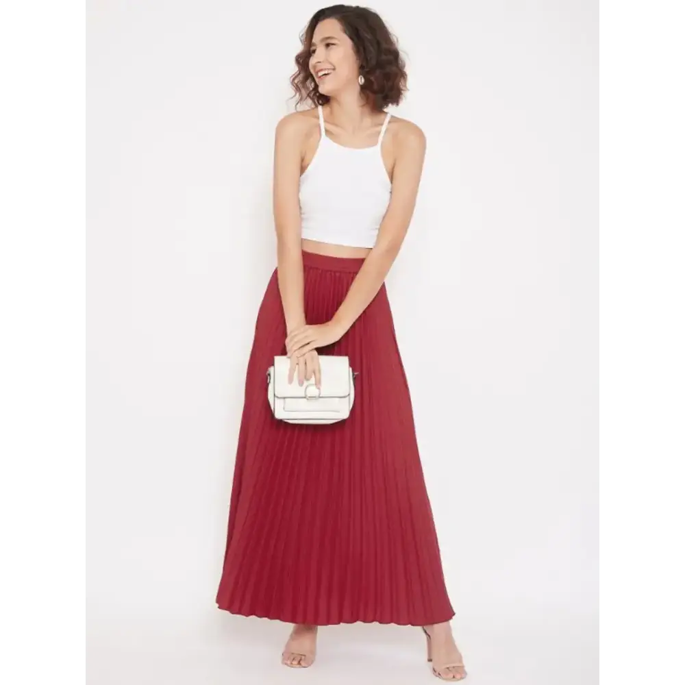 Western Looks Woman Pleated Skirt