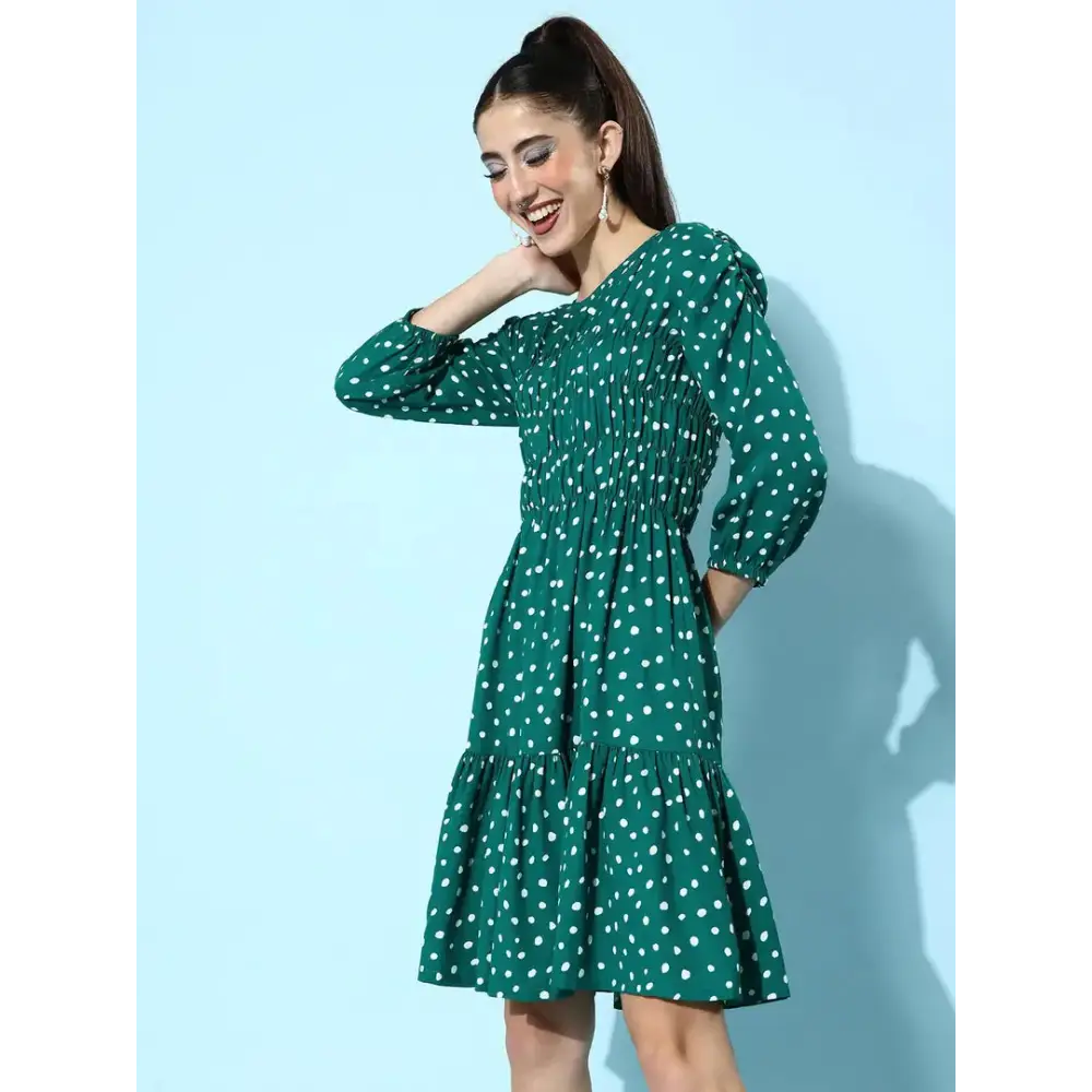 Women Stylish Polyester Fit and Flare Dress