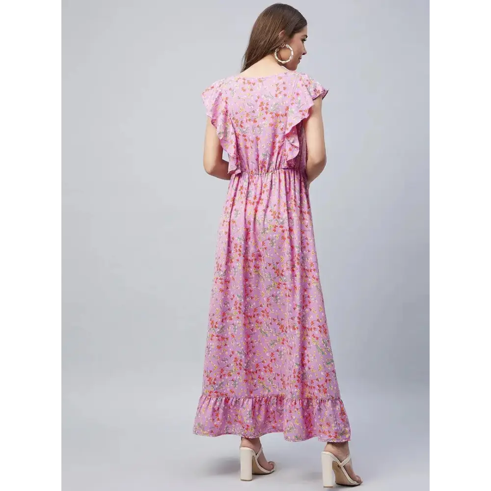 Women Stylish Polyester Maxi Dress