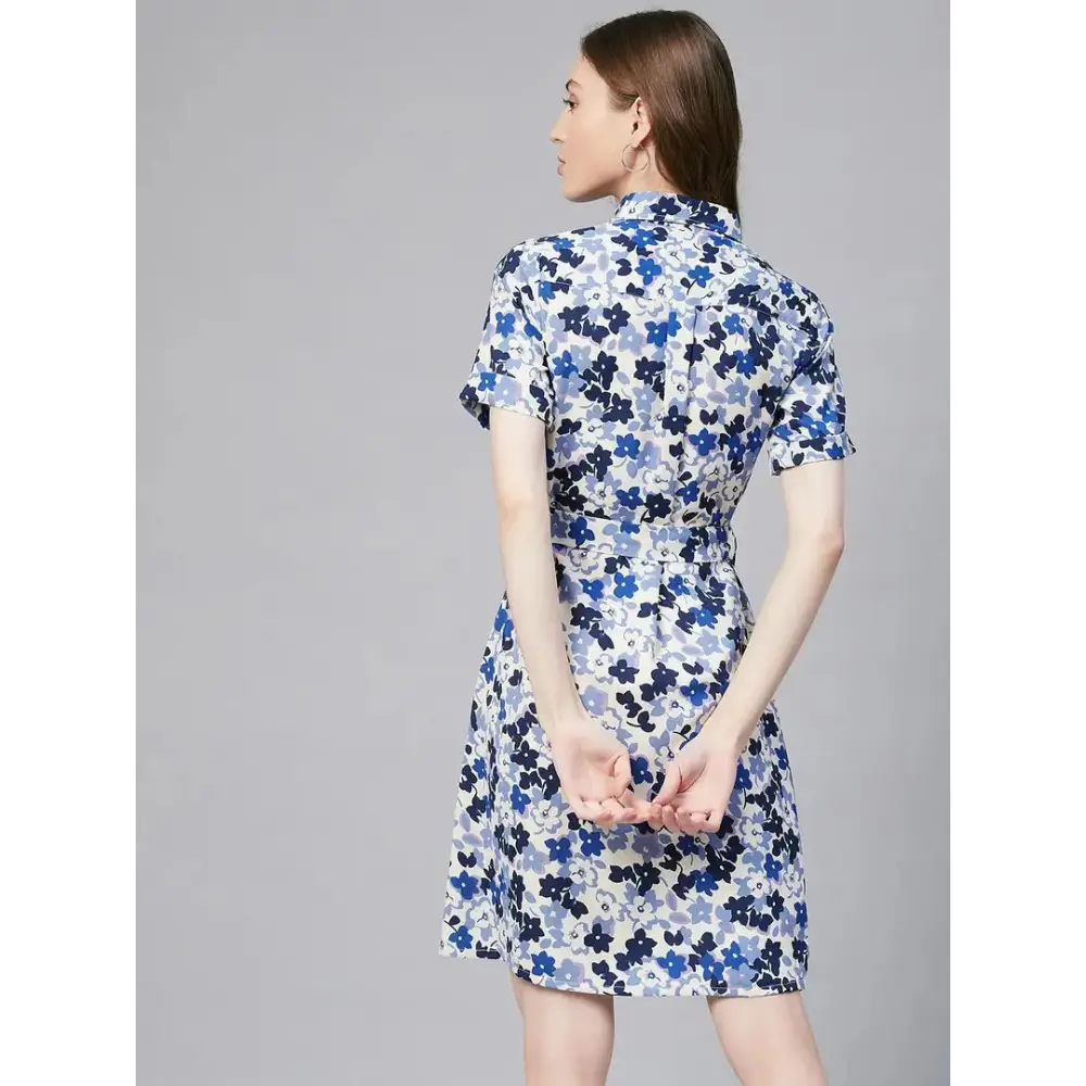 Women Stylish Polyester Shirt Dress