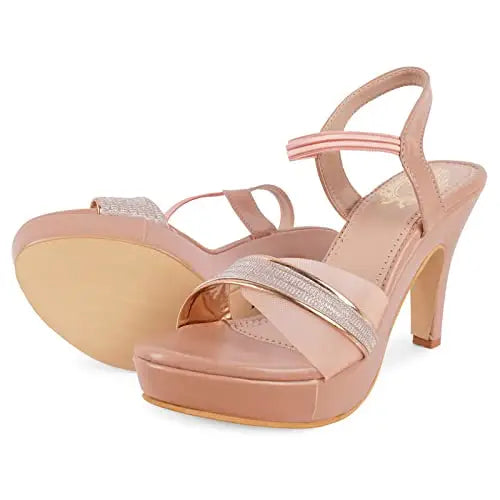 XE Looks Modern Women Peach Comfortable High Heels Sandals
