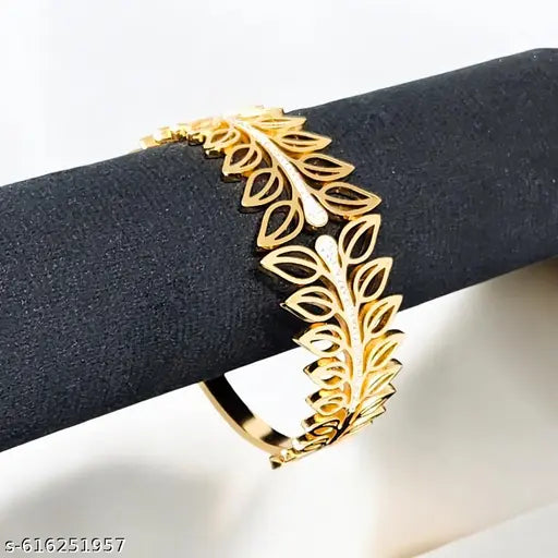 Gold Plated Stainless Steel Anti Tarnish Bracelet with Stone for Girls & Women