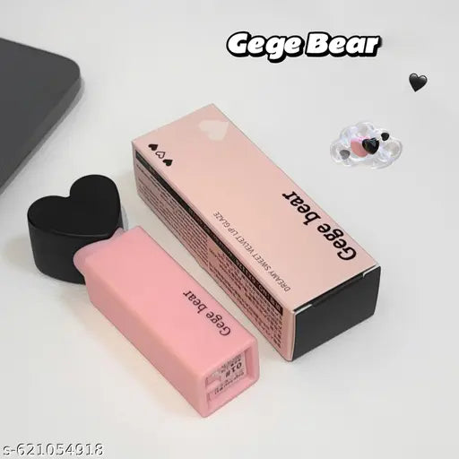 Gege Bear Heart Lip Glaze | Velvet Matte Korean Lip Tint | Soft Mist Creamy Lip Color | Long Lasting Waterproof Lipstick for Women & Girls