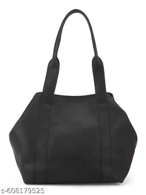 Globus Women Black Vegan Leather Textured Shoulder Bag